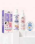 anti itch grooming kit dogs cats shampoo spray paw balm plant based india anistachio