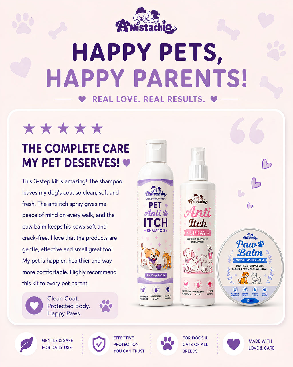 anistachio anti itch kit vet recommended value pack plant based india