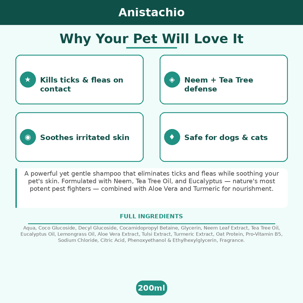 Anistachio Pet Anti-Tick &amp; Flea Shampoo